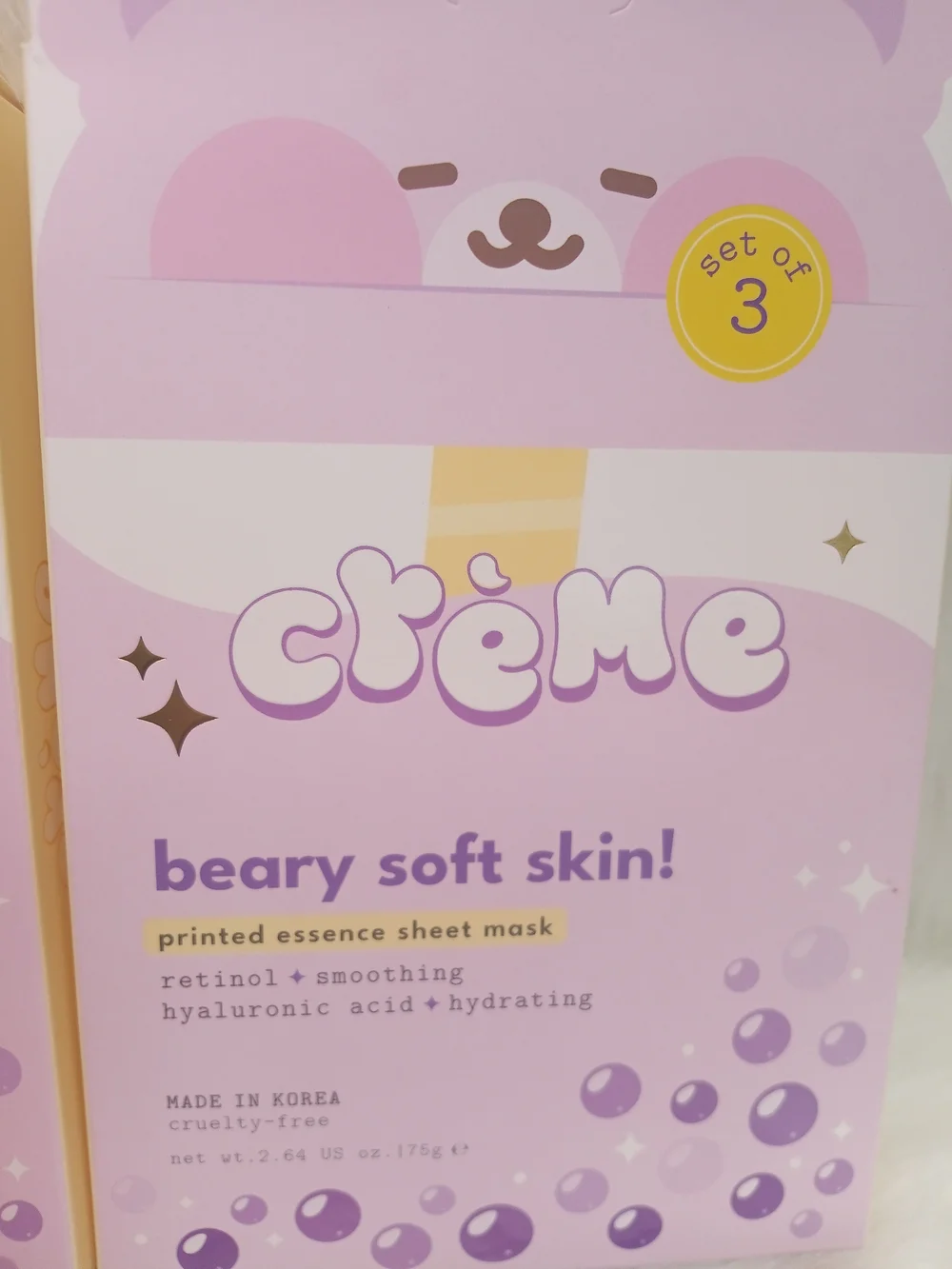 The Creme Shop Boba Bears Beary Soft Sheet Masks